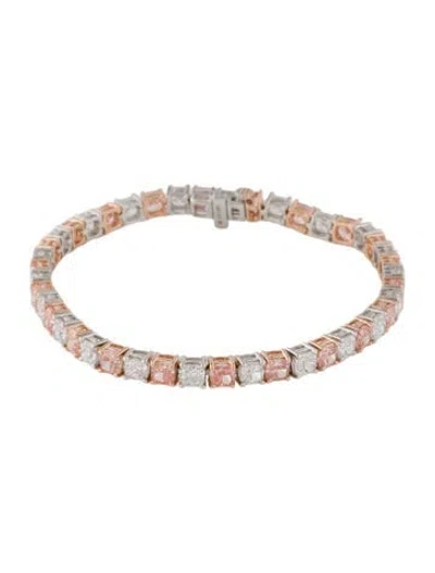Pre-owned Badgley Mischka 14k 13.00ctw Lab-grown Diamond Link Bracelet, 7" In Multi