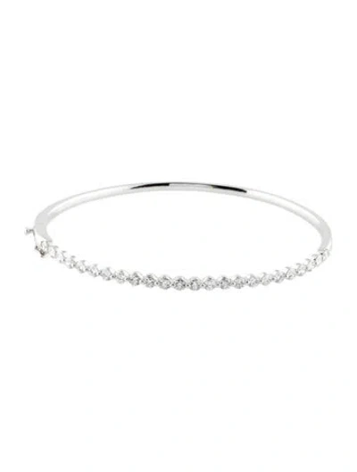 Pre-owned Badgley Mischka 14k 1.51ctw Lab Grown Diamond Oval Hinged Bracelet, 6.5" In Multi