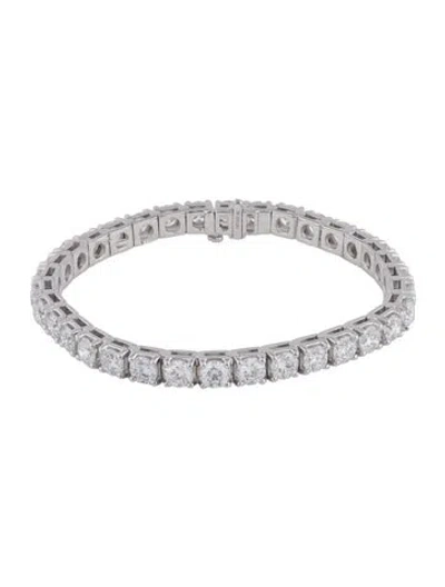 Pre-owned Badgley Mischka 14k 20.02ctw Lab-grown Diamond Tennis Bracelet, 7.75" In Multi