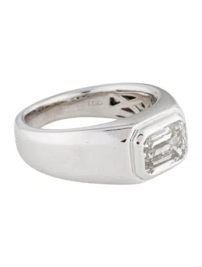 Pre-owned Badgley Mischka 14k 2.00ct Lab-grown Diamond Signet Ring In Multi