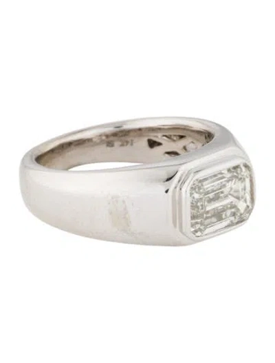 Pre-owned Badgley Mischka 14k 2.02ct Lab-grown Diamond Signet Ring In Multi