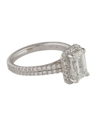 Pre-owned Badgley Mischka 14k 2.14ct Lab-grown Diamond Halo Set Engagement Ring In Multi