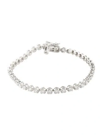 Pre-owned Badgley Mischka 14k 2.50ctw Lab-grown Diamond Tennis Bracelet, 6.5" In Multi