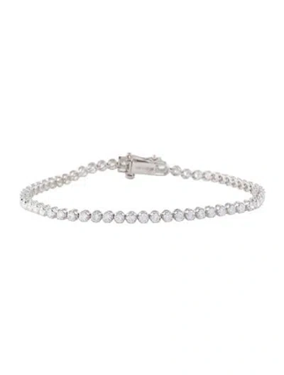 Pre-owned Badgley Mischka 14k 3.06ctw Lab-grown Diamond Tennis Bracelet, 7" In Multi