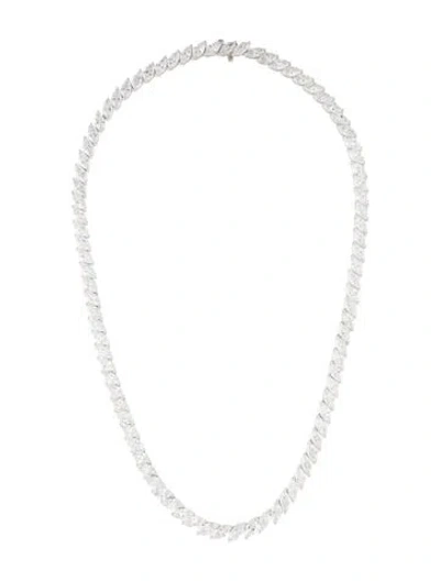 Pre-owned Badgley Mischka 14k 37.00ctw Lab-grown Diamond Tennis Necklace, 18.25" In Multicolor