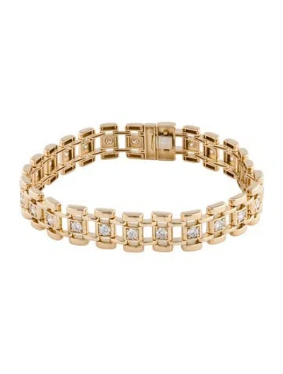 Pre-owned Badgley Mischka 14k 3.88ctw Lab Grown Diamond Link Bracelet, 8.25" In Multi
