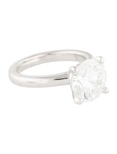 Pre-owned Badgley Mischka 14k 4.00ct Lab-grown Diamond Solitaire Engagement Ring In Multi
