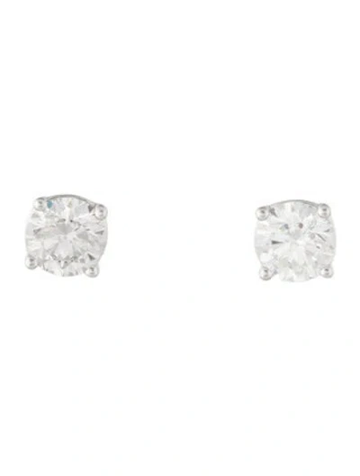 Pre-owned Badgley Mischka 14k 4.11ctw Lab-grown Diamond Stud Earrings In Multi