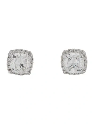 Pre-owned Badgley Mischka 14k 4.13ctw Lab-grown Diamond Halo Stud In Multi