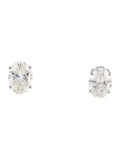 Pre-owned Badgley Mischka 14k 4.24ctw Lab-grown Diamond Stud Earrings In Multi