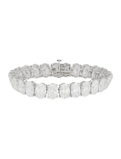 Pre-owned Badgley Mischka 14k 42.75ctw Lab-grown Diamond Tennis Bracelet, 6.75" In Multi