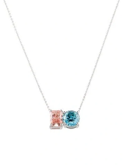 Pre-owned Badgley Mischka 14k 4.85ctw Lab-grown Diamond Pendant Necklace, 18" In Multi
