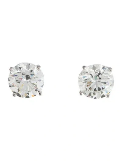 Pre-owned Badgley Mischka 14k 5.16ctw Lab-grown Diamond Stud Earrings In Multi