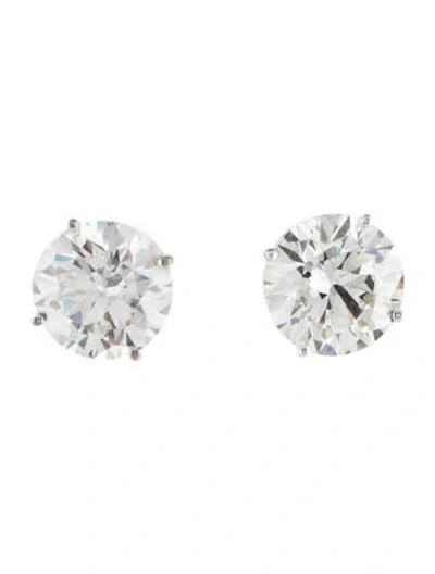 Pre-owned Badgley Mischka 14k 5.17ctw Lab-grown Diamond Stud Earrings In Multi