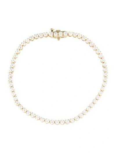 Pre-owned Badgley Mischka 14k 5.31ctw Lab-grown Diamond Tennis Bracelet, 7.75" In Multi