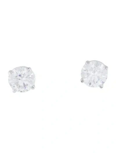 Pre-owned Badgley Mischka 14k 5.69ctw Lab-grown Diamond Stud Earrings In Multi