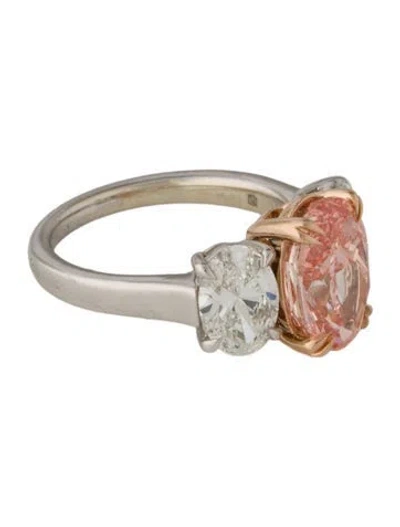 Pre-owned Badgley Mischka 14k 6.18ctw Lab-grown Diamond Three Stone Ring In Multi