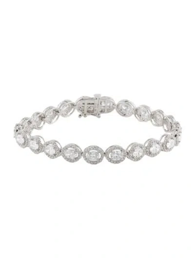 Pre-owned Badgley Mischka 14k 7.00ctw Lab-grown Diamond Bracelet, 7" In Multi
