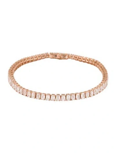 Pre-owned Badgley Mischka 14k 7.00ctw Lab-grown Diamond Tennis Bracelet, 7" In Multi