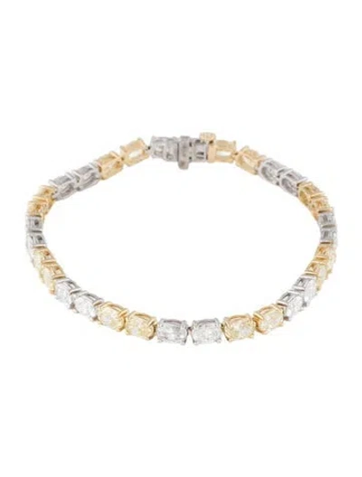 Pre-owned Badgley Mischka 14k 9.25ctw Lab-grown Diamond Tennis Bracelet, 7" In Multi