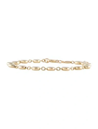 Pre-owned Badgley Mischka 14k Circle Link Bracelet, 6.25" In Multi