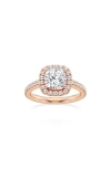 Badgley Mischka 14k Gold Cushion Cut Lab Created Diamond Halo Ring In Pink