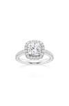 Badgley Mischka 14k Gold Cushion Cut Lab Created Diamond Halo Ring In White