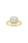 Badgley Mischka 14k Gold Cushion Cut Lab Created Diamond Halo Ring In Yellow
