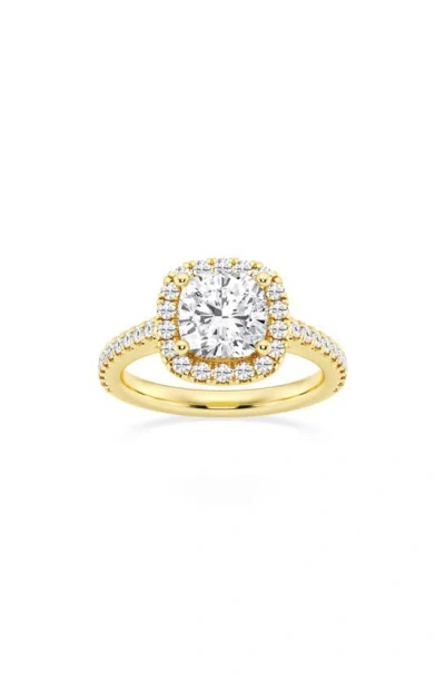 Badgley Mischka 14k Gold Cushion Cut Lab Created Diamond Halo Ring In Yellow