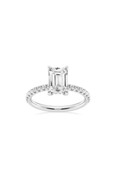 Badgley Mischka 14k Gold Emerald Cut Lab Created Diamond Ring In Neutral