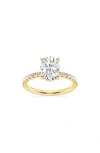 Badgley Mischka 14k Gold Oval Cut Lab-created Diamond Pavé Ring