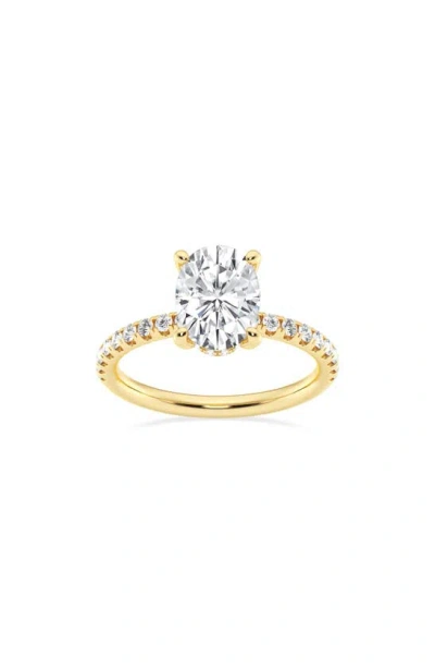 Badgley Mischka 14k Gold Oval Cut Lab-created Diamond Pavé Ring