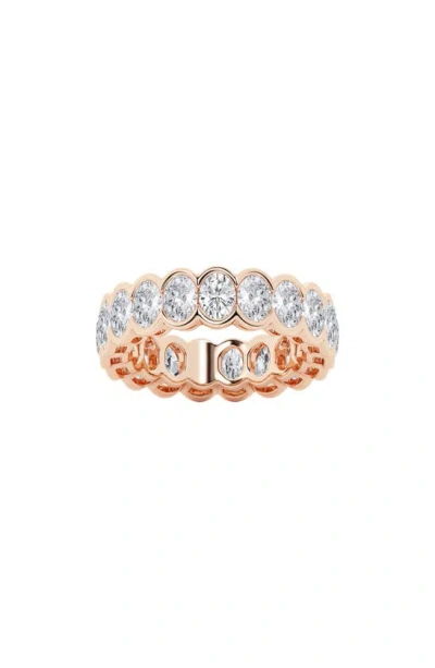 Badgley Mischka 14k Gold Oval Lab Created Diamond Eternity Band Ring In Pink