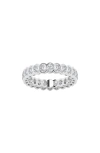 Badgley Mischka 14k Gold Oval Lab Created Diamond Eternity Band Ring In White