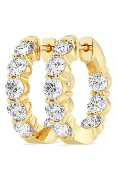 Badgley Mischka 14k Gold Round Cut Lab-created Diamond Hoop Earrings