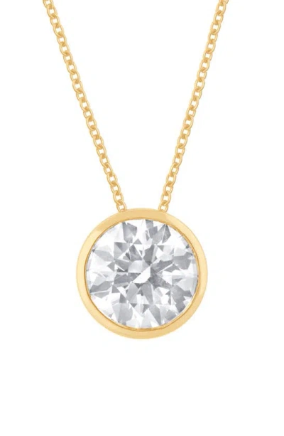 Badgley Mischka 14k Gold Round Cut Lab-created Diamond Pendant Necklace