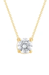 Badgley Mischka 14k Gold Round Cut Lab-created Diamond Pendant Necklace In Yellow