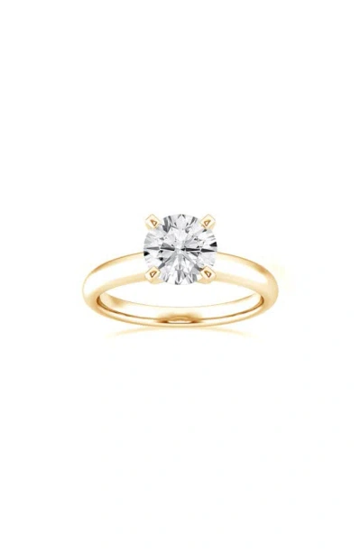 Badgley Mischka 14k Gold Round Cut Lab-created Diamond Ring In Yellow