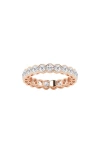 Badgley Mischka 14k Gold Round Lab Created Diamond Eternity Band Ring In Pink Gold