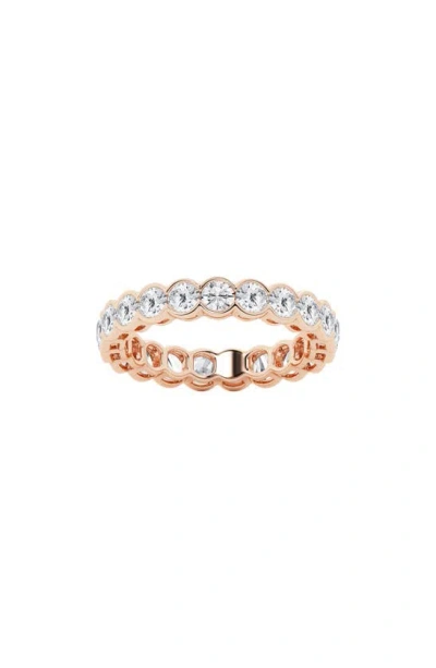 Badgley Mischka 14k Gold Round Lab Created Diamond Eternity Band Ring In Pink Gold