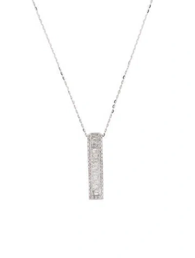 Pre-owned Badgley Mischka 14k Lab-grown Diamond Drop Pendant Necklace, 18" In Multicolor