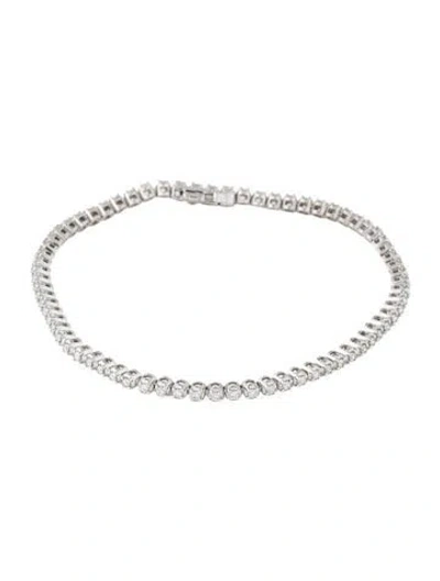Pre-owned Badgley Mischka 14k Lab-grown Diamond Tennis Bracelet, 7.75" In Multi