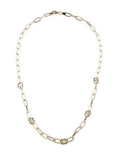 Pre-owned Badgley Mischka 14k Oval & Anchor Link Chain Necklace, 18" In Multi