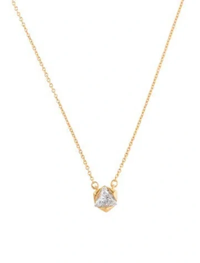 Pre-owned Badgley Mischka 14k Pearl Pendant Necklace, 18" In Multi