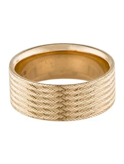 Pre-owned Badgley Mischka 14k Textured Wide Wedding Band In Multi