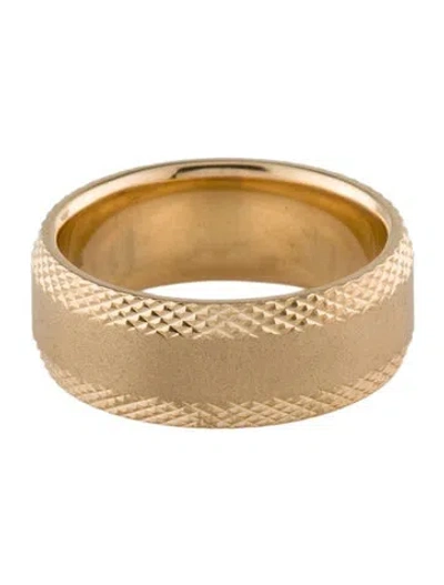 Pre-owned Badgley Mischka 14k Wide Wedding Band In Multi