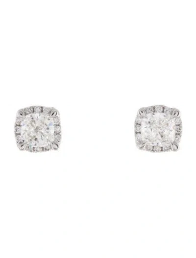 Pre-owned Badgley Mischka 18k 1.20ctw Lab-grown Diamond Stud Earrings In Multi
