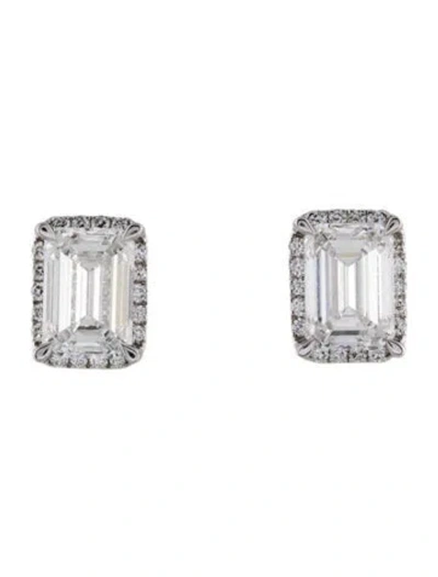 Pre-owned Badgley Mischka 18k 2.69ctw Lab-grown Diamond Stud Earrings In Multi
