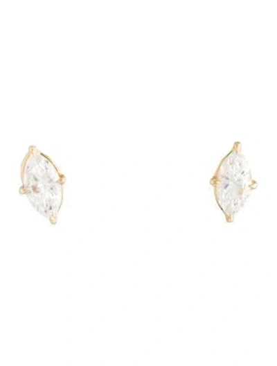 Pre-owned Badgley Mischka 18k Lab-grown Diamond Stud Earrings In Multicolor