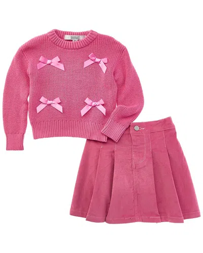 Badgley Mischka 2pc Sweater & Skort Set In Multi